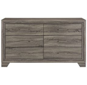 Wright Brown Oak 6 Drawer Dresser