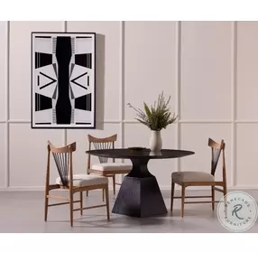 Sargon Washed Black And Bluestone Dining Room Set