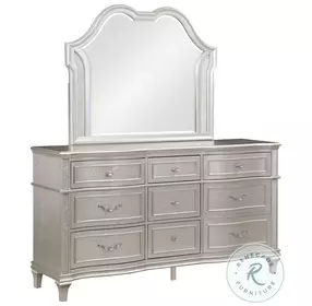 Evangeline Silver Oak 9 Drawer Dresser with Mirror