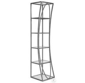 Metal Designs Silver Leaf Ellipse Slim Etagere