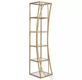 Metal Designs Gold Leaf Ellipse Slim Etagere