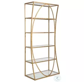 Metal Designs Gold Leaf Ellipse Etagere