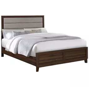 Welsley Taupe California King Upholstered Panel Bed