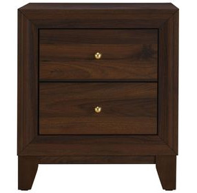Welsley Walnut 2 Drawer Nightstand