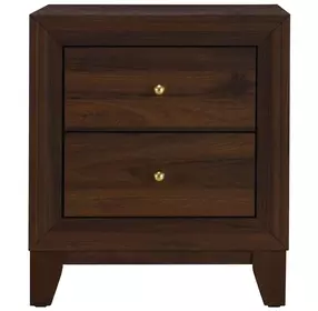 Welsley Walnut 2 Drawer Nightstand