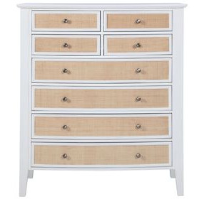 Bexhill White 8 Drawer Chest
