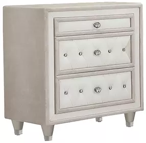 Antonella Ivory And Camel Nightstand