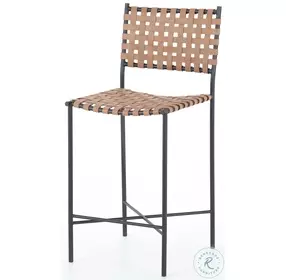 Garza Natural Leather Counter Height Stool