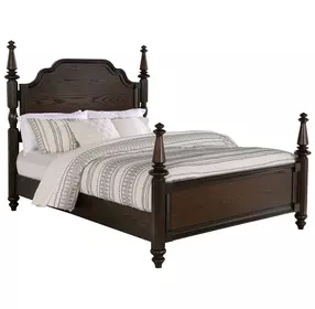 Andover Dark Oak California King Poster Bed