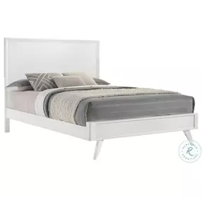 Janelle White King Upholstered Panel Bed