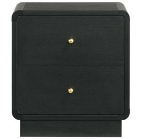 Cavelle Black 2 Drawer Nightstand