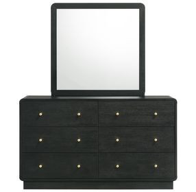 Cavelle Black 6 Drawer Dresser With Mirror
