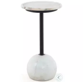 Viola Polished White Marble Accent Table