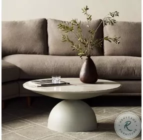 Corbett Creamy Taupe Marble Small Round Occassional Table Set