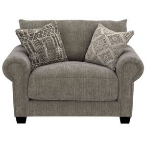 Barrett Stone Upholstered Chair and A Half with Pillows