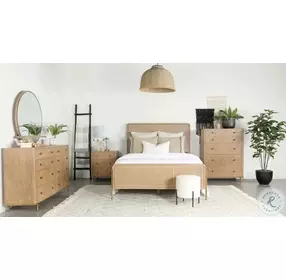 Arini Sand Wash Upholstered Panel Bedroom Set
