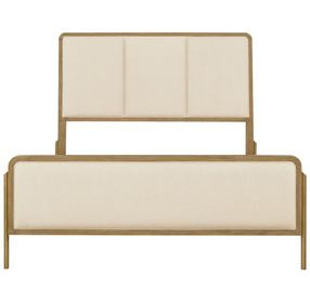 Arini Sand Wash and Cream California King Upholstered Panel Bed