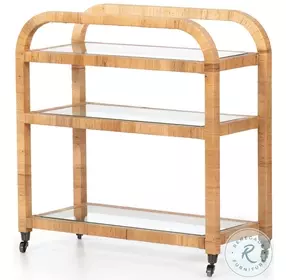 Dory Honey Rattan Bar Cart