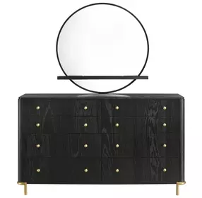 Arini Black 8 Drawer Dresser with Mirror