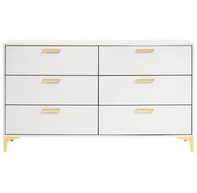Kendall White 6 Drawer Dresser