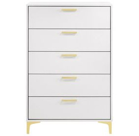 Kendall White 5 Drawer Chest