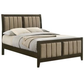 Wilkes Dark Cocoa Full Upholstered Panel Bed