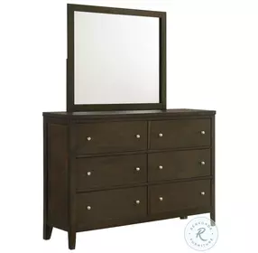 Wilkes Dark Cocoa 6 Drawer Dresser With Mirror