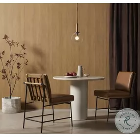 Belle Cream Marble Round Dining Room Set