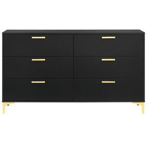 Kendall Black And Gold 6 Drawer Dresser