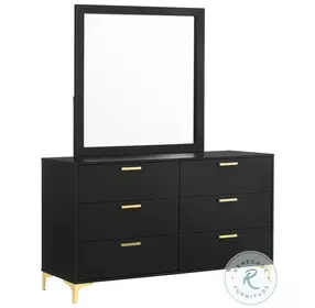 Kendall Black 6 Drawer Dresser with Mirror