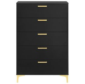 Kendall Black And Gold 5 Drawer Chest