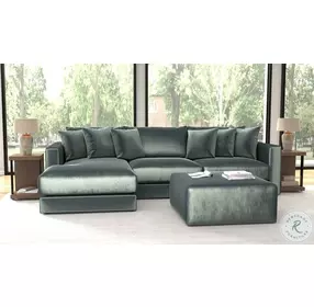 Remington Pine 131" LAF Sectional With Ottoman