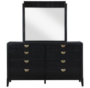 Brookmead Black 8 Drawer Dresser with Mirror