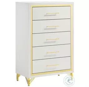 Lucia White 5 Drawer Chest