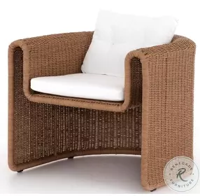Tucson Stinson White Performance Fabric And Vintage Natural Outdoor Chair