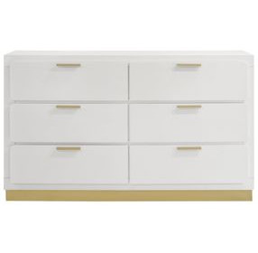 Caraway White 6 Drawer Dresser