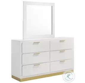 Caraway White 6 Drawer Dresser with Mirror