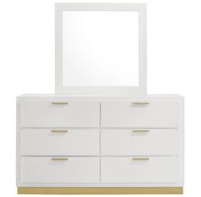 Caraway White 6 Drawer Dresser with Mirror
