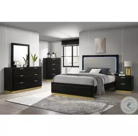 Caraway Black And Gray Panel Bedroom Set