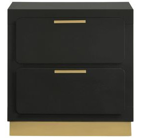 Caraway Black 2 Drawer Nightstand