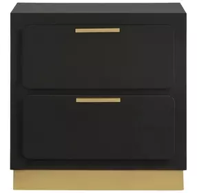 Caraway Black 2 Drawer Nightstand