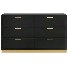 Caraway Black 6 Drawer Dresser