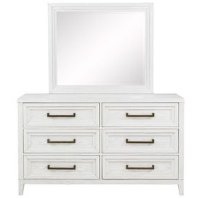 Marielle Distressed White Dresser With Mirror