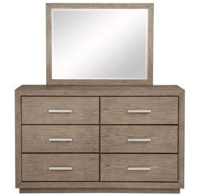 Kenora Barley Brown 6 Drawer Dresser With Mirror