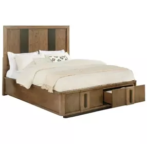 Terrace Ash Brown Queen Platform Storage Bed