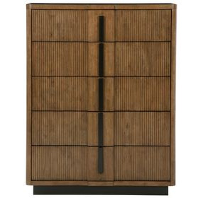Terrace Ash Brown 5 Drawer Chest