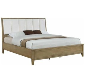 Granada Natural Pine King Upholstered Panel Bed