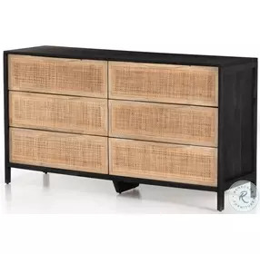 Sydney Black Wash 6 Drawer Dresser