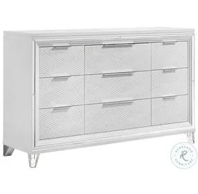 Marmore White 9 Drawer Dresser