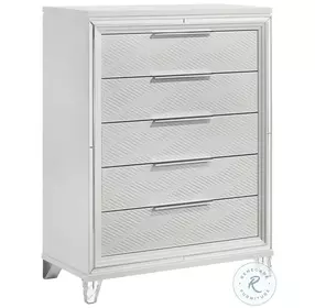 Marmore White 5 Drawer Chest